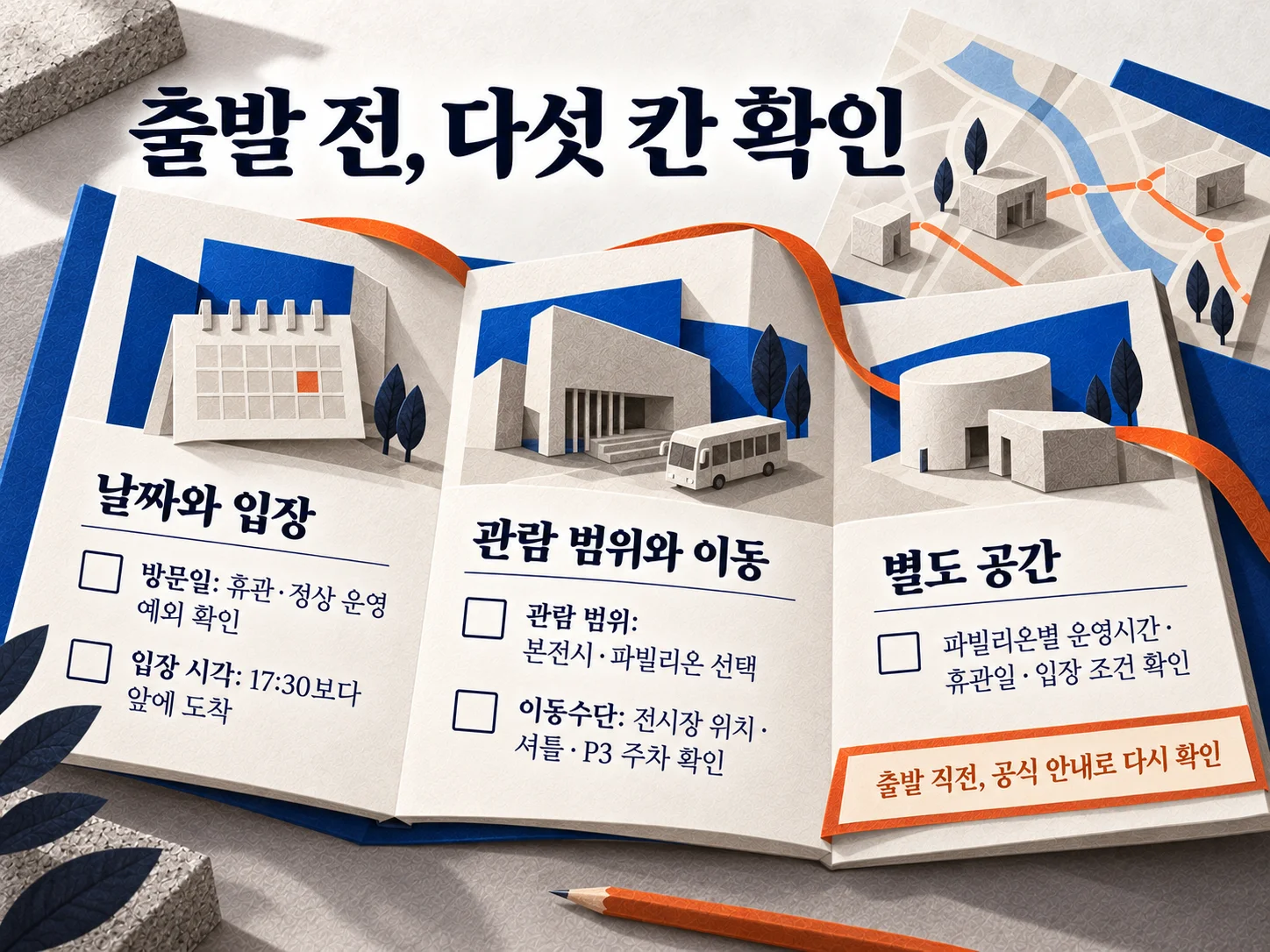 광주비엔날레 방문 전 관람일과 이동수단 체크리스트 이미지