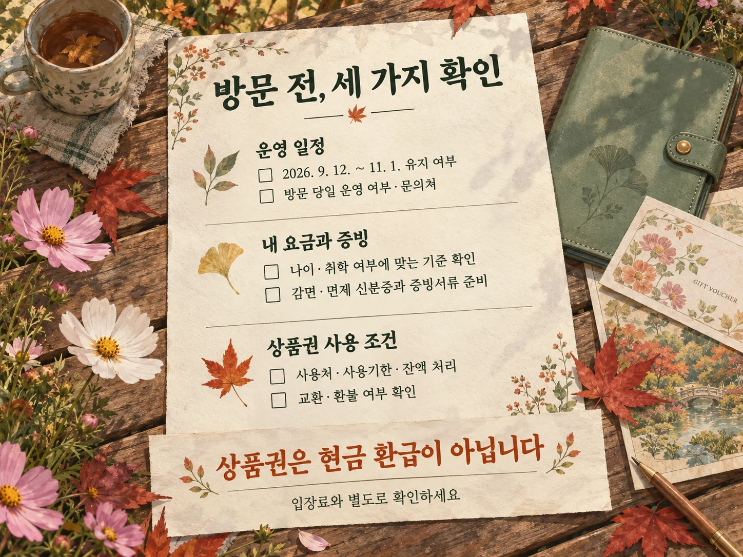 포천 한탄강 가든페스타 입장료 조건과 방문 전 재확인 체크리스트