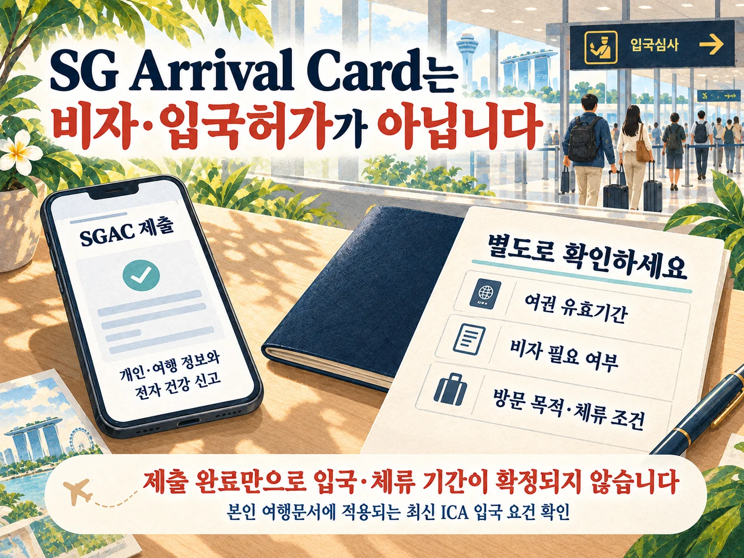 SG Arrival Card와 싱가포르 비자·입국 요건의 차이