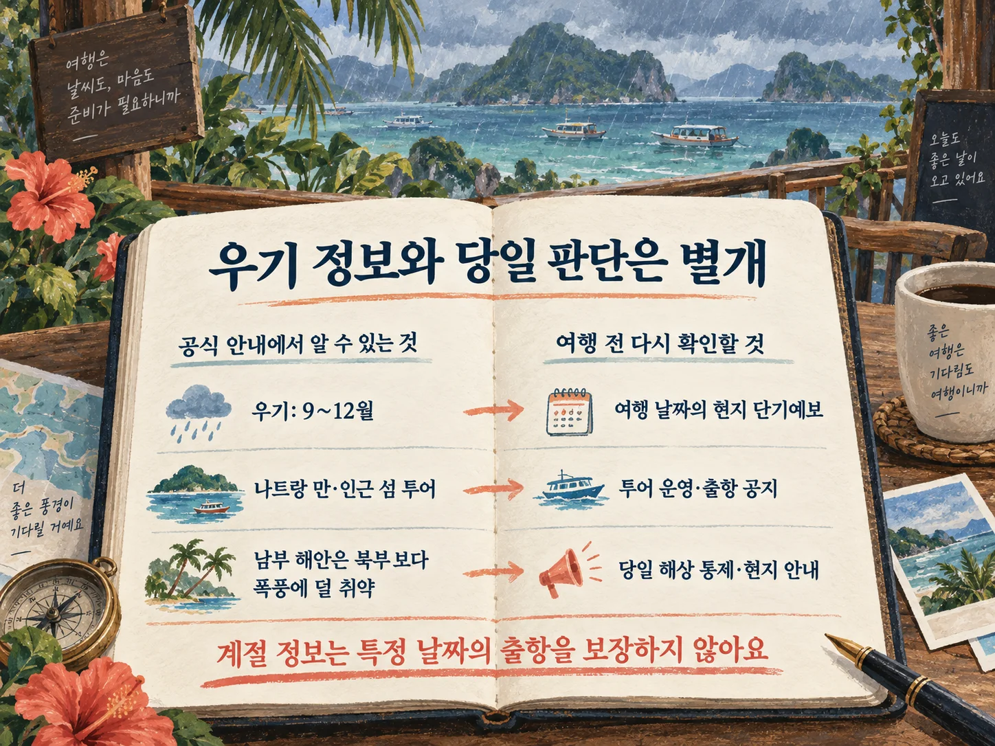 나트랑 우기와 섬투어 출항 여부 확인 기준