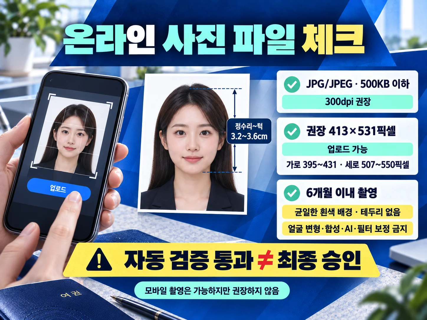 온라인 여권 재발급 사진 파일 규격 확인