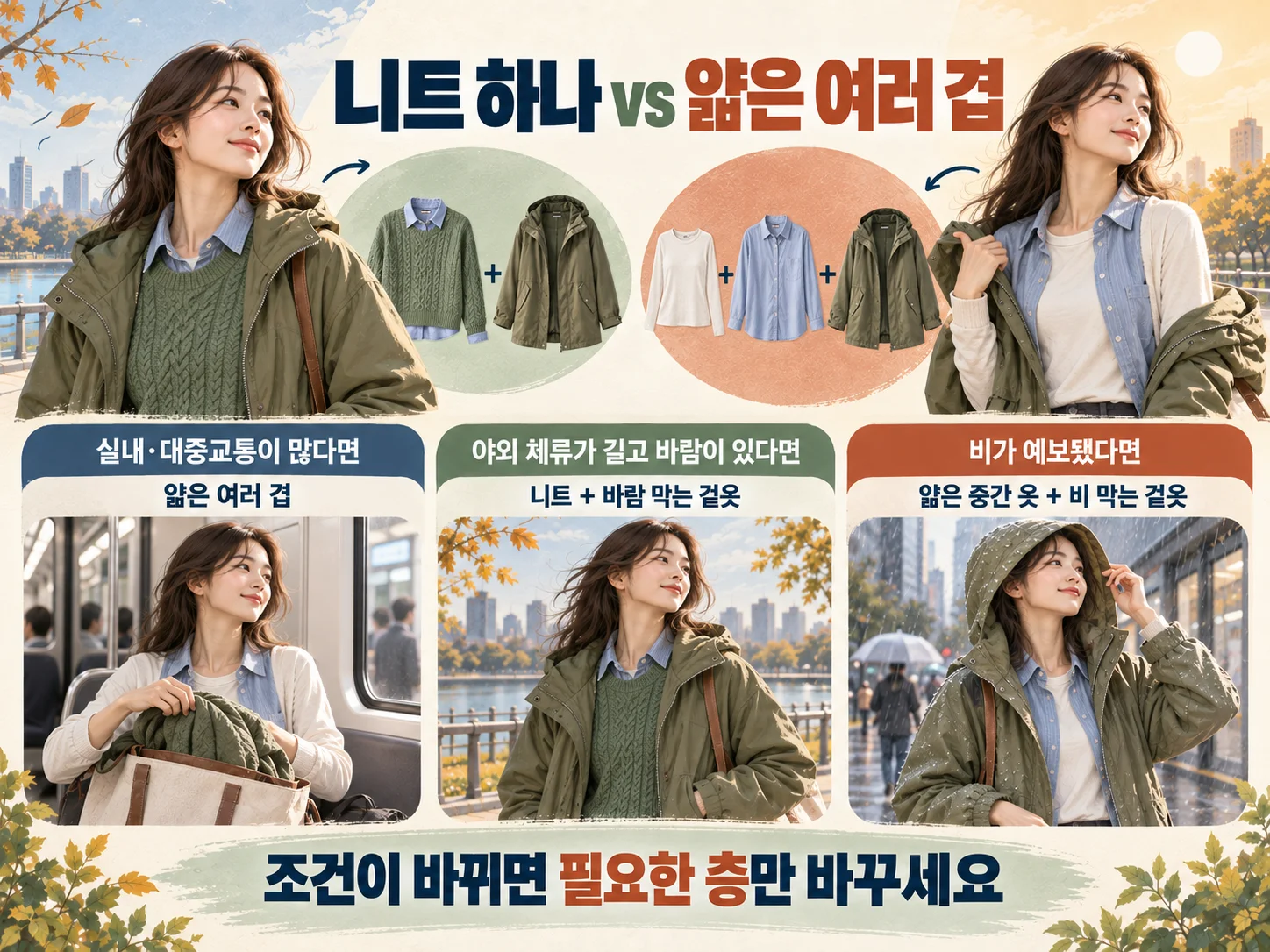 · 니트와 얇은 여러 겹 중 큰 일교차 옷차림 선택