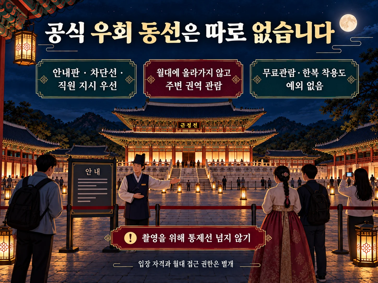 근정전 월대 주변 현장 안내와 안전 동선