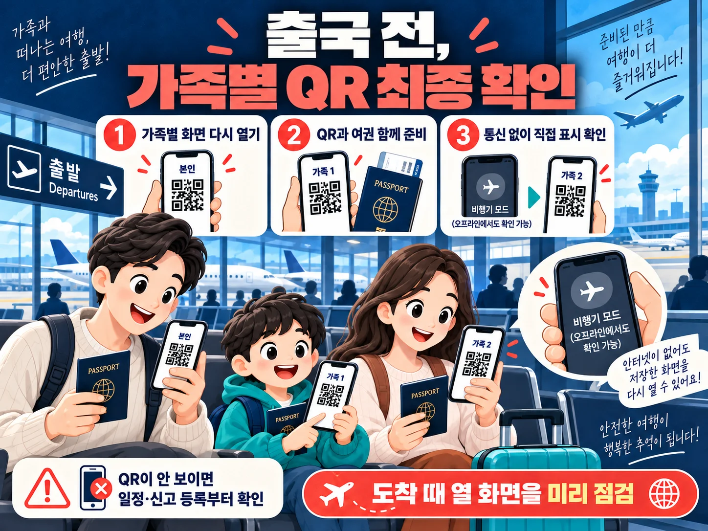 출국 전 가족별 Visit Japan Web QR 점검