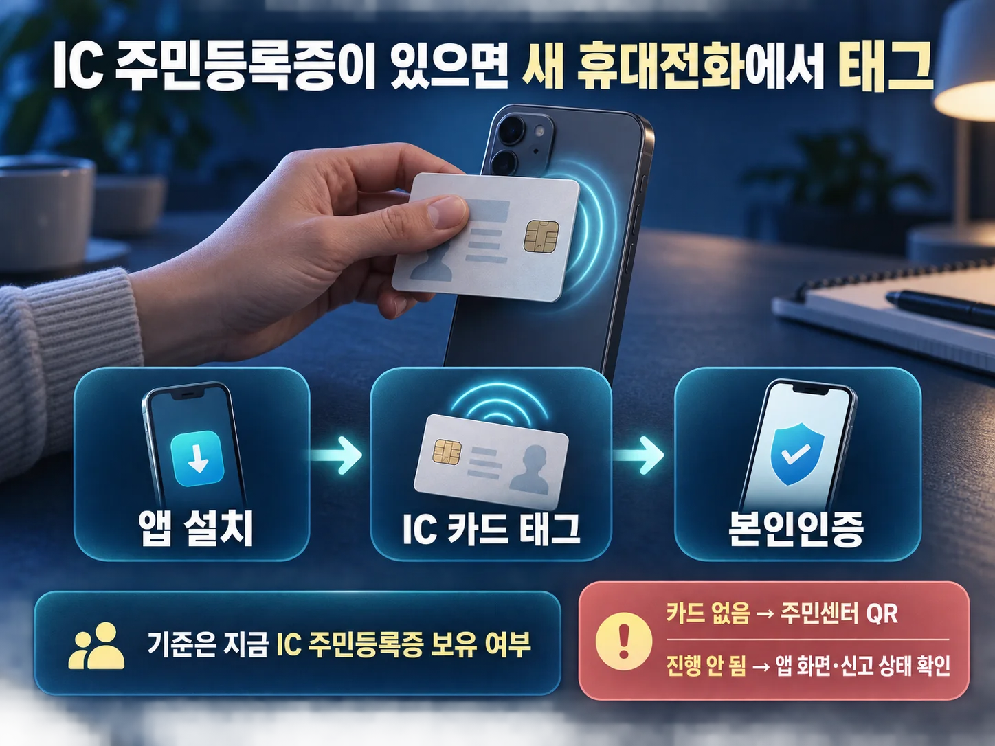 IC 주민등록증 태그로 모바일 주민등록증 재발급