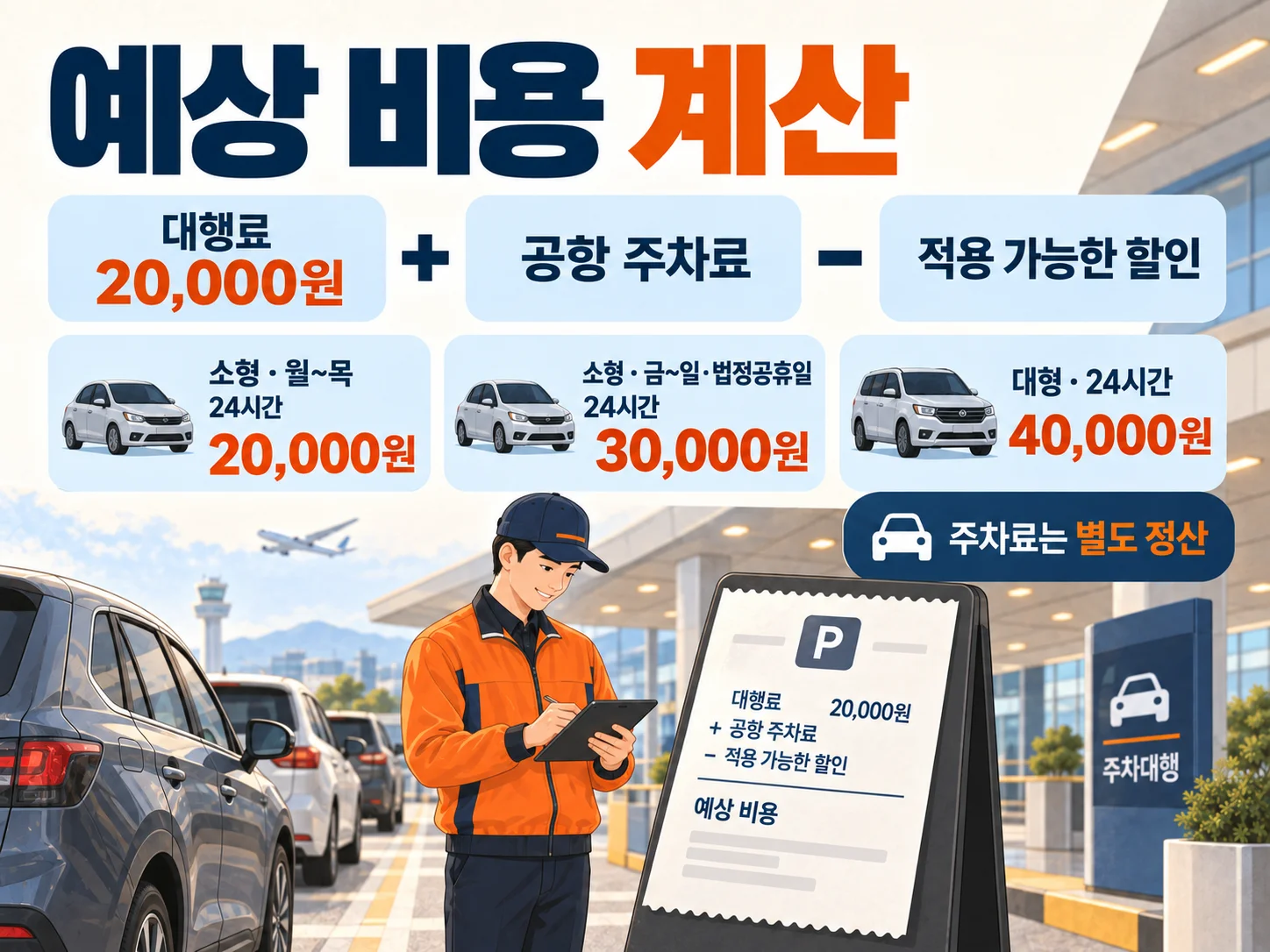 김포공항 주차대행 대행료와 공항 주차료 계산 기준