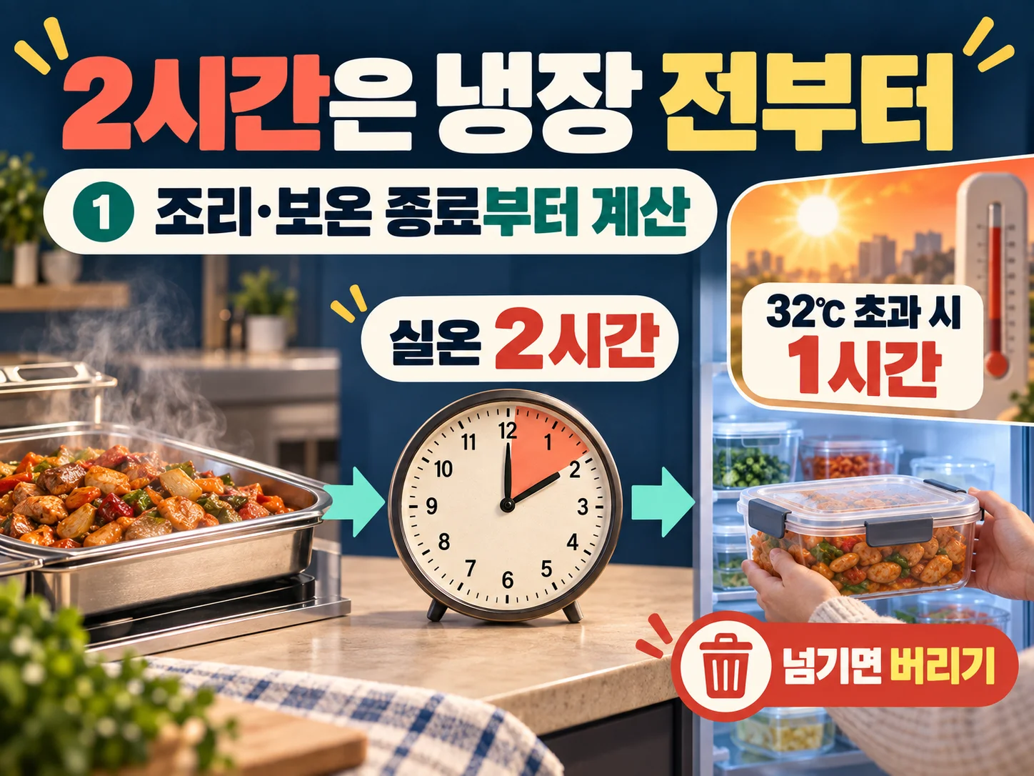 남은 음식 실온 보관 2시간·고온 1시간 기준