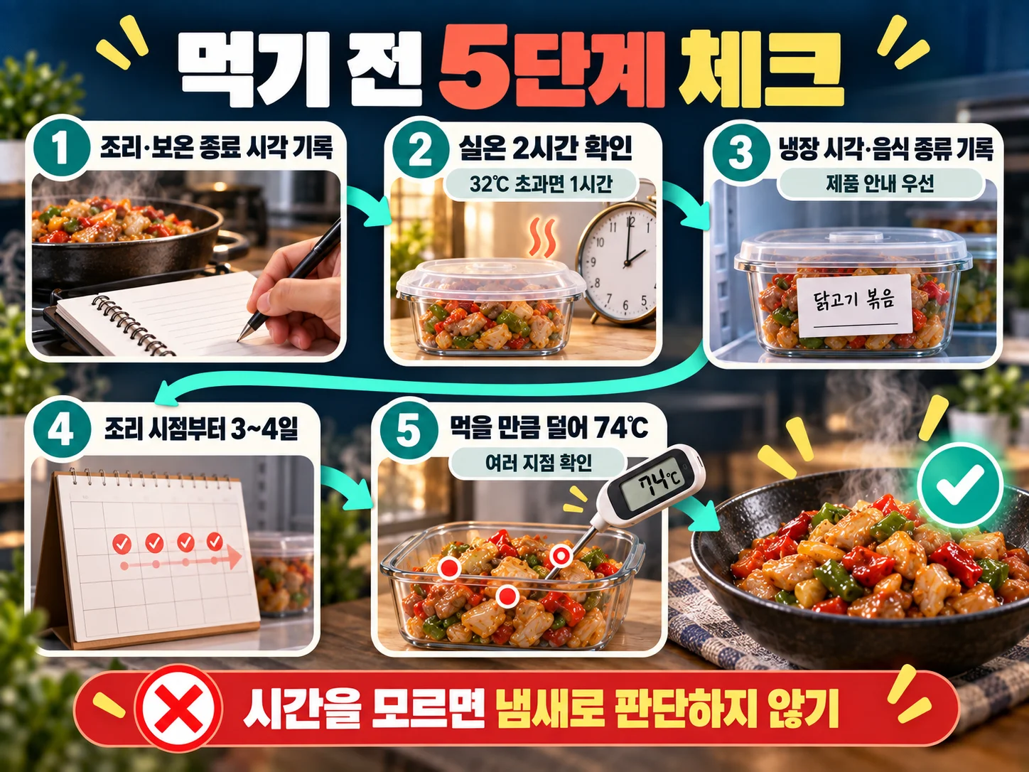 먹기 전 남은 음식 보관 안전 체크리스트