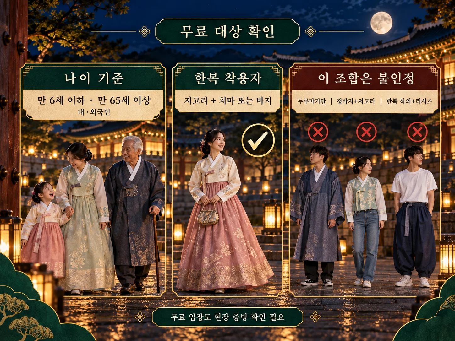 경복궁 야간관람 무료대상과 한복 관람 기준