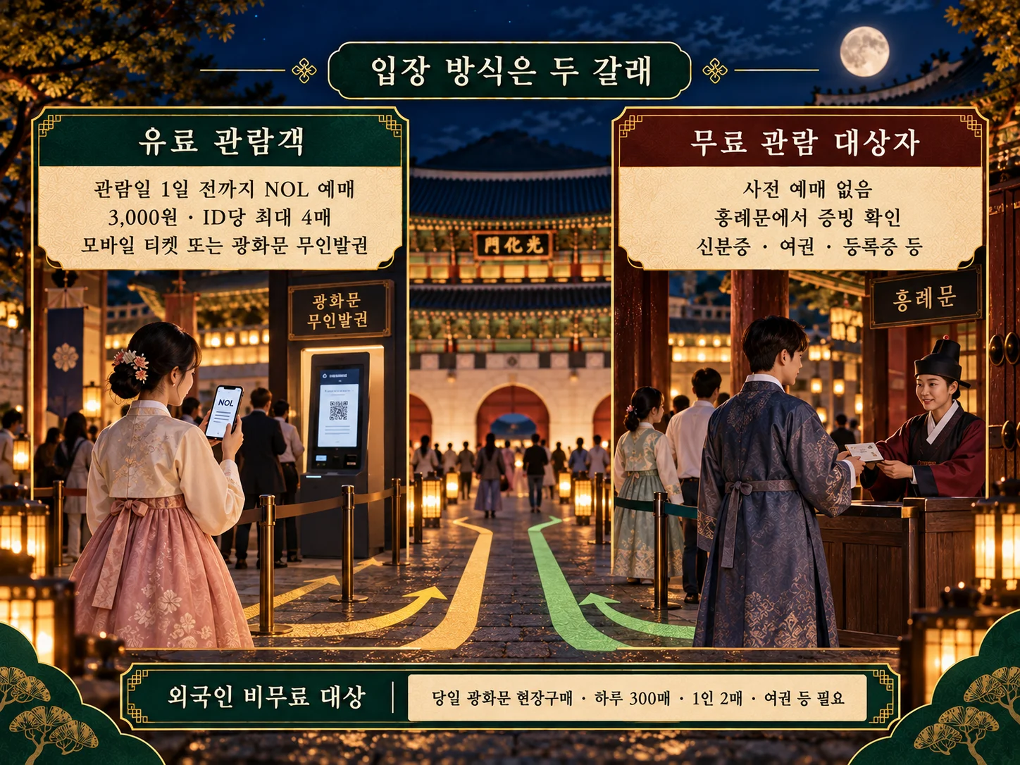 경복궁 야간관람 유료 예매와 무료대상 증빙 절차