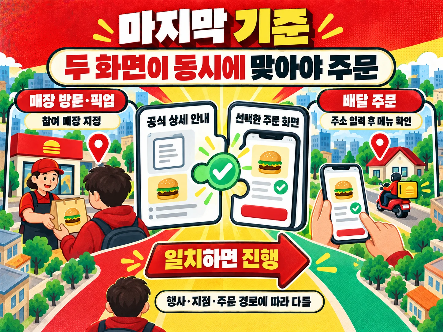 맥도날드 협업 메뉴 매장 방문과 배달 주문 선택