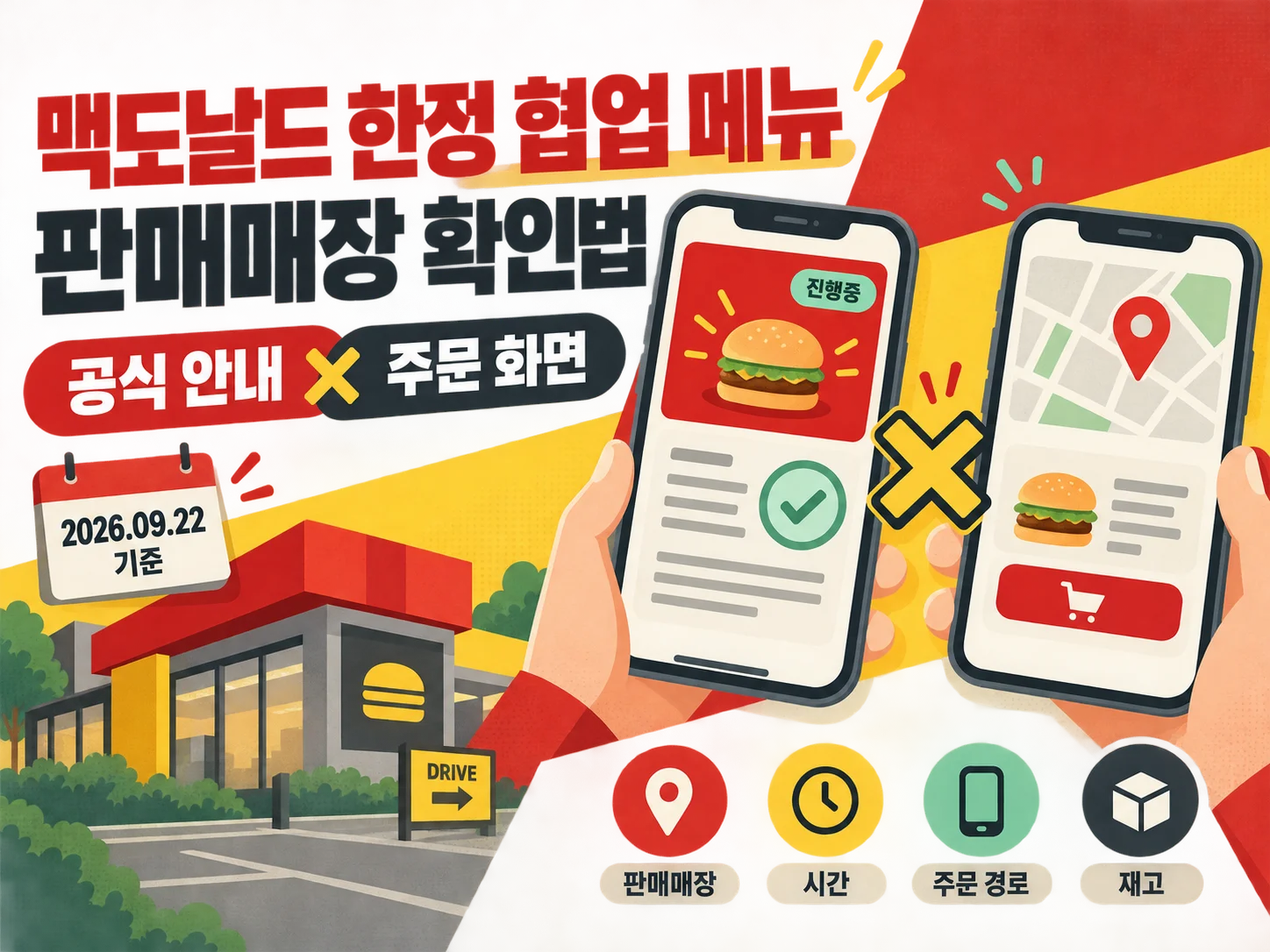 맥도날드 한정 협업 메뉴 판매매장 확인 안내