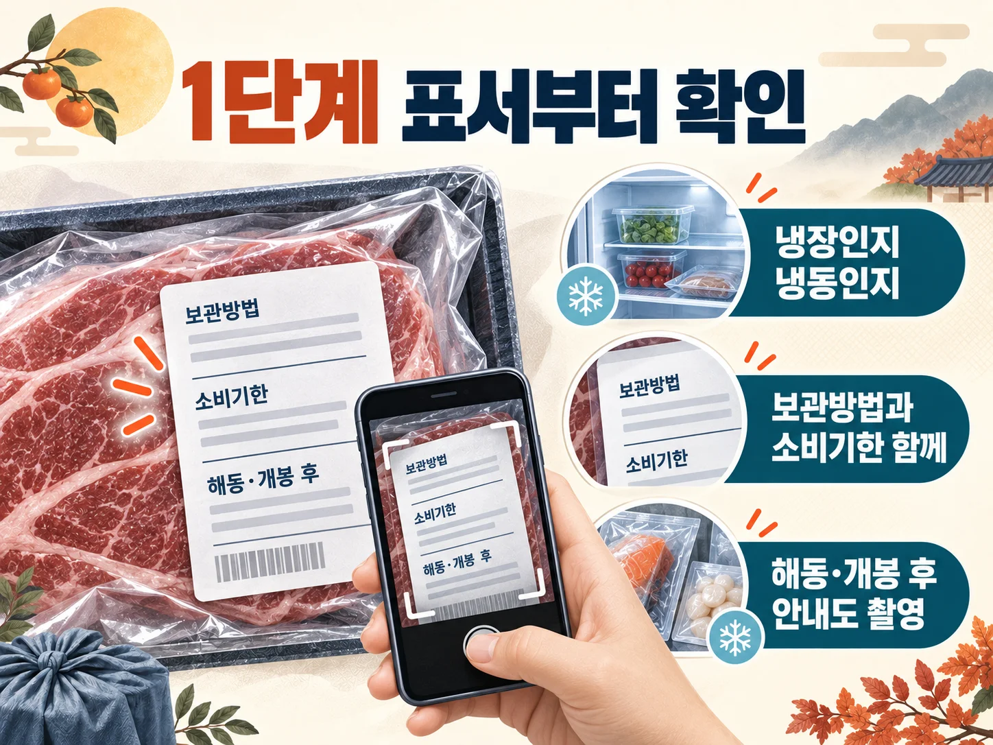 냉장·냉동 식품의 보관방법과 소비기한 라벨 확인