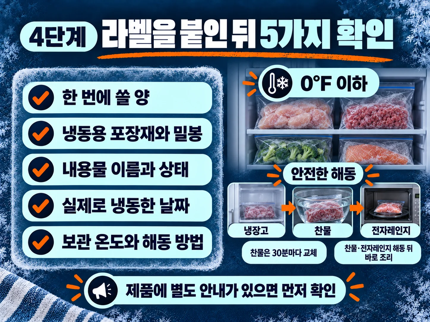 - 냉동 보관 라벨의 5가지 확인 항목과 안전한 해동 방법