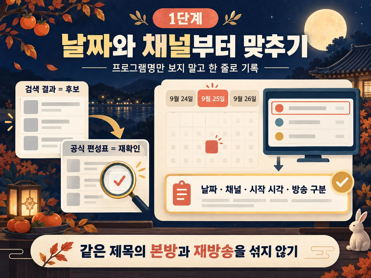 • 공식 편성표에서 날짜와 채널을 확인하는 방법