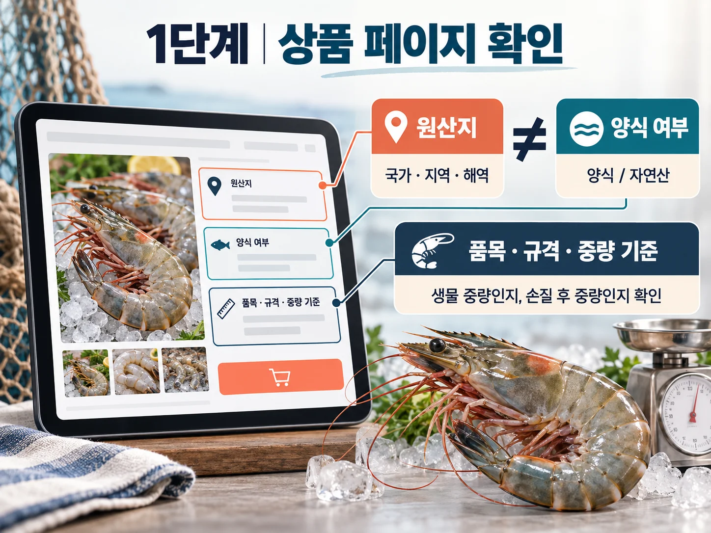 대하 원산지·양식 여부·중량 기준 확인