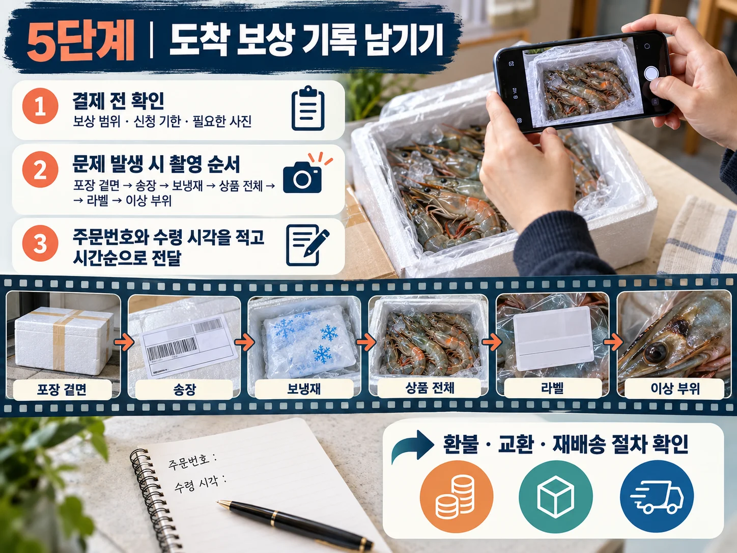대하 도착 보상과 수령 기록 준비