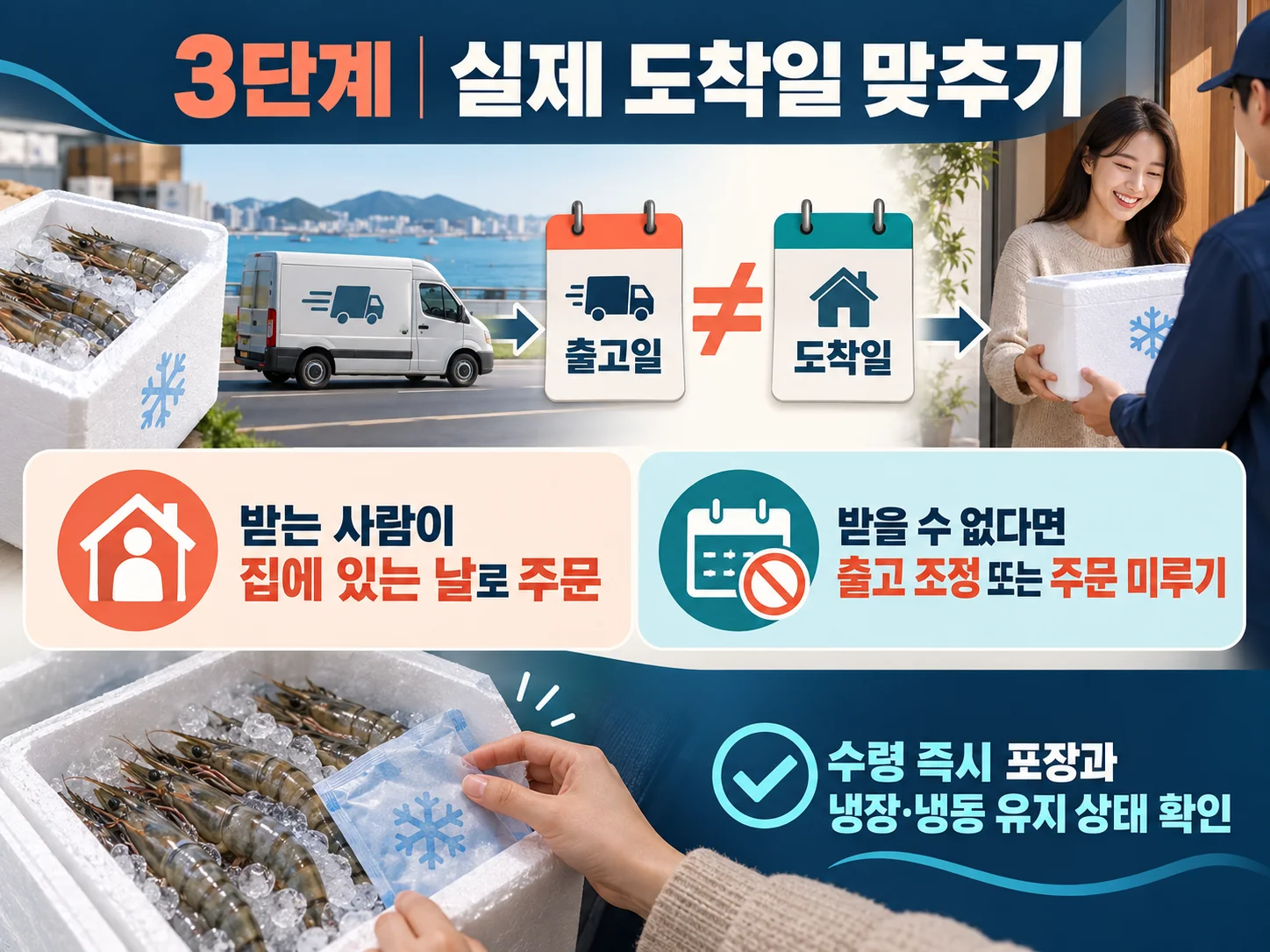 대하 실제 도착일과 신선식품 수령 일정 확인