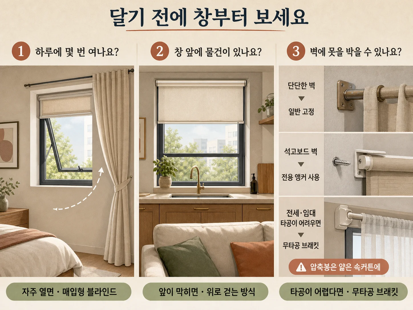 커튼 블라인드 설치 전 창 실측과 확인 사항 점검