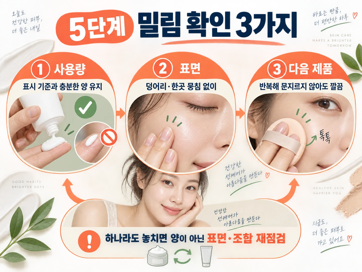선크림 밀림 개선 여부를 사용량과 피부 표면으로 확인하는 체크리스트