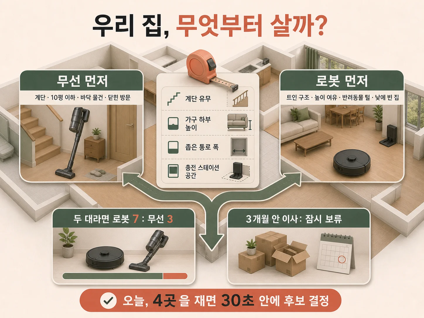 로봇청소기 무선청소기 구매 우선순위를 정리한 체크리스트