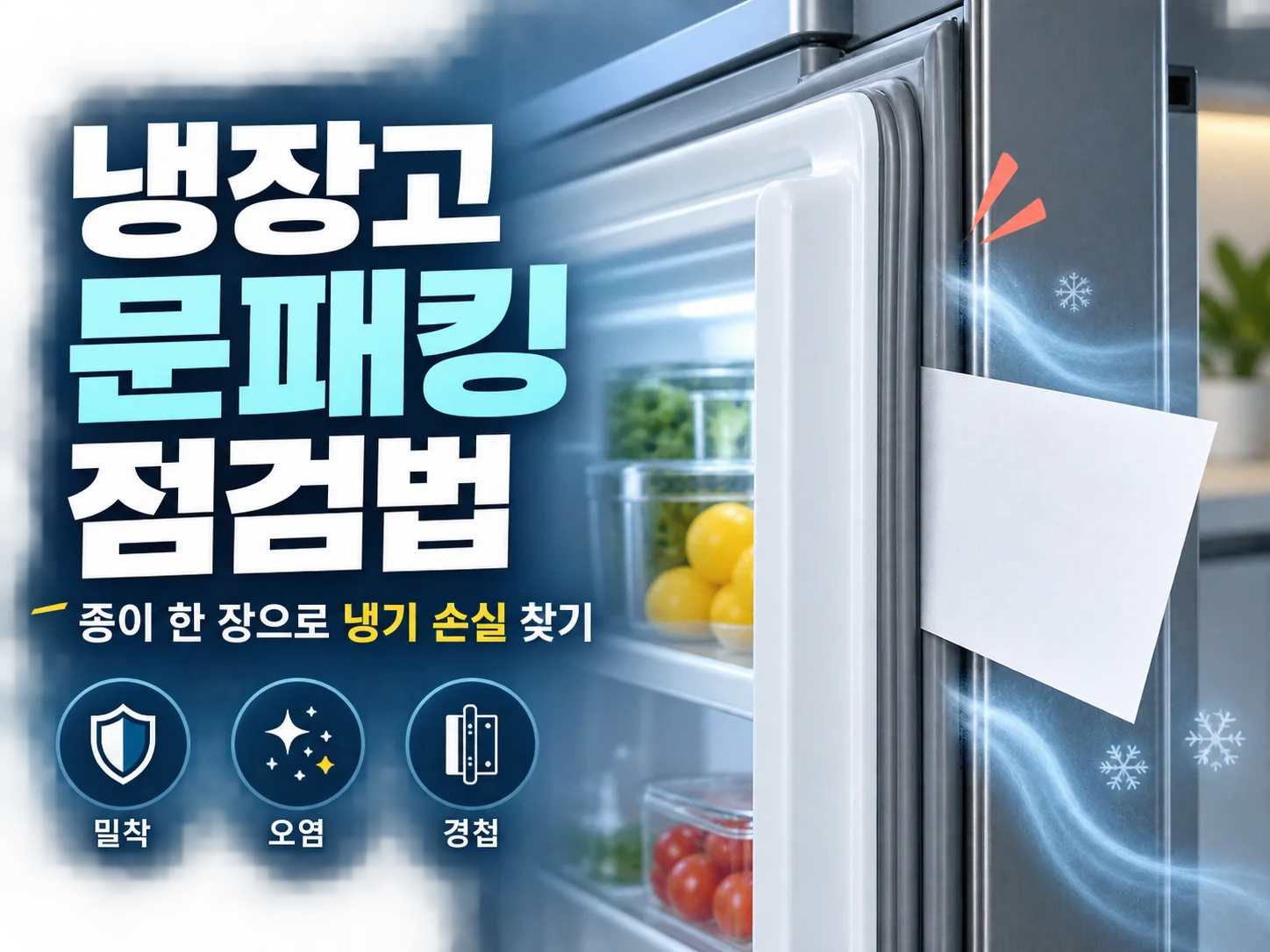 냉장고 문패킹 점검으로 냉기 손실을 확인하는 방법