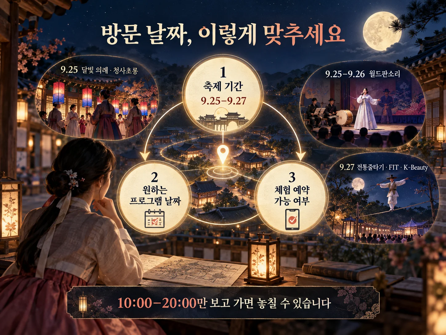 - 남산달빛마당 프로그램별 날짜와 시간 확인
