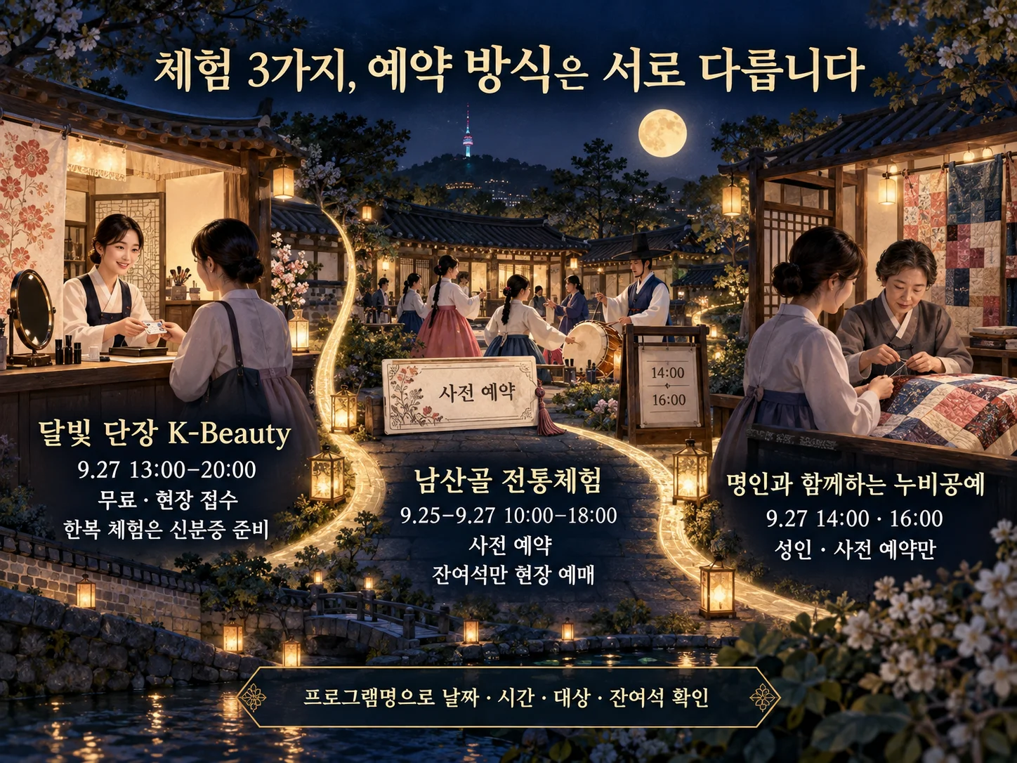 - 남산골한옥마을 체험 예약 방식과 현장접수 구분