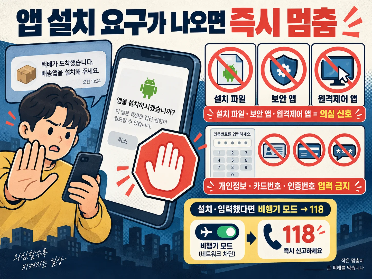 - 배송 조회 중 앱 설치를 요구하는 스미싱을 멈추고 대응하는 방법