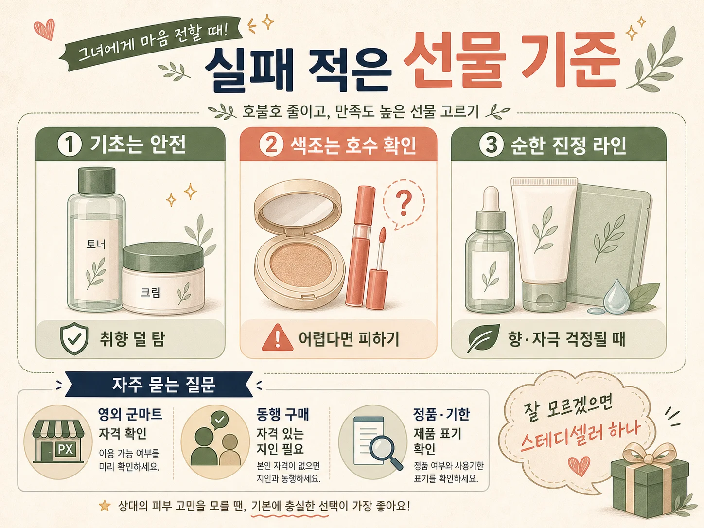 여자친구 선물로 실패 없는 px 화장품 고르는 기준