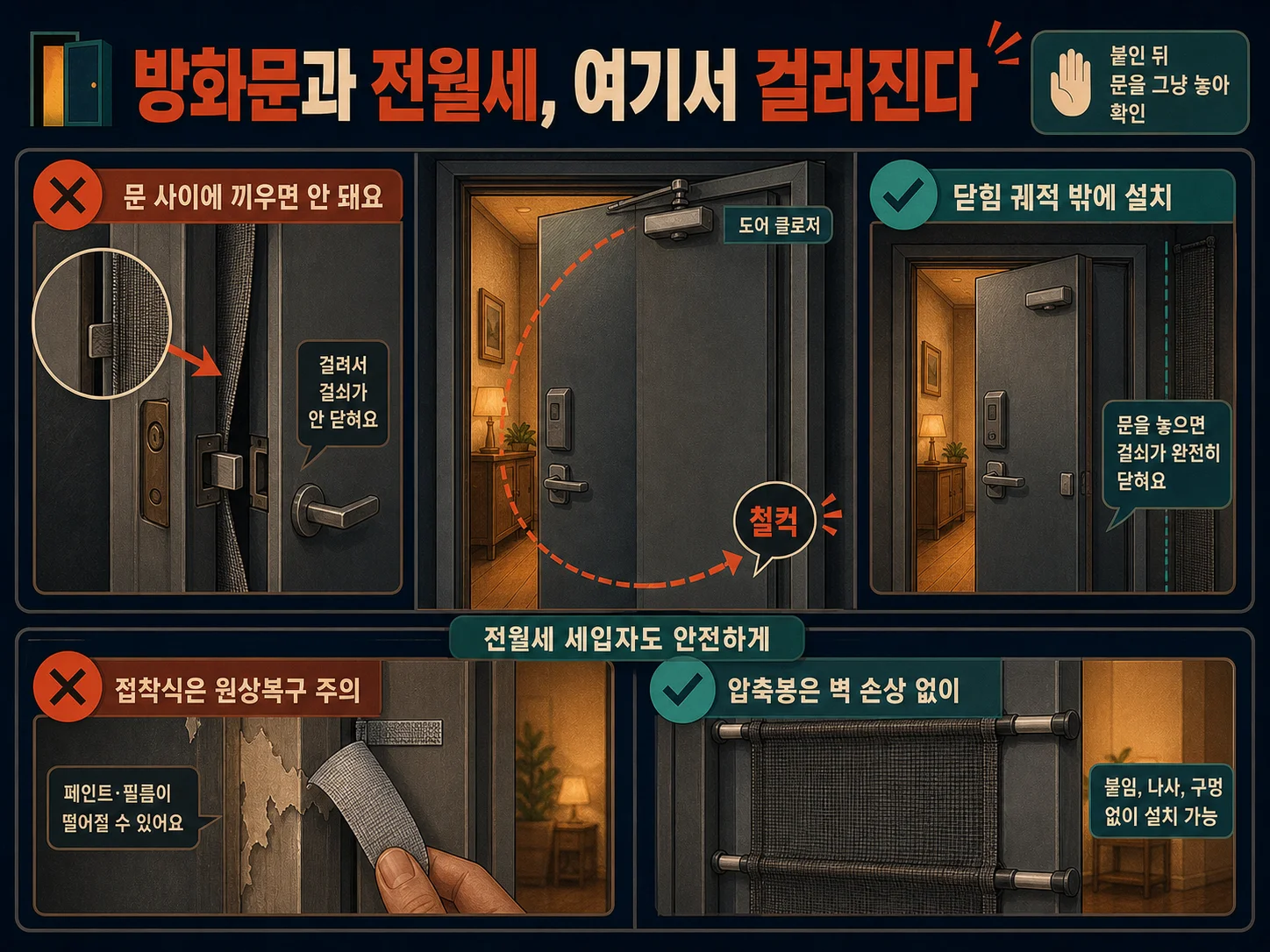 방화문과 전월세 집에서 현관방충망 설치 시 주의할 점