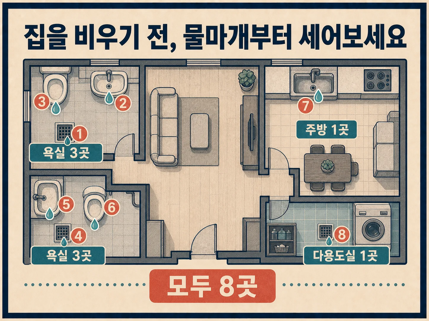추석 연휴 등 장기 외출 전 배수구 점검 체크리스트