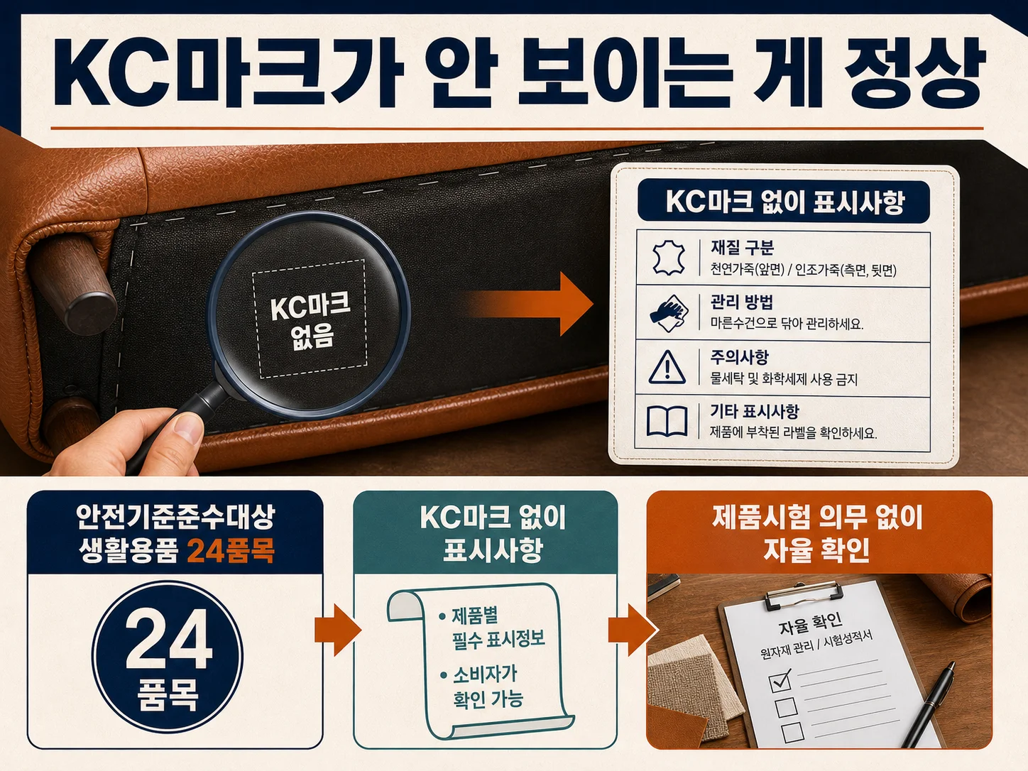 가구 안전기준 대상 생활용품과 KC마크 표시 여부