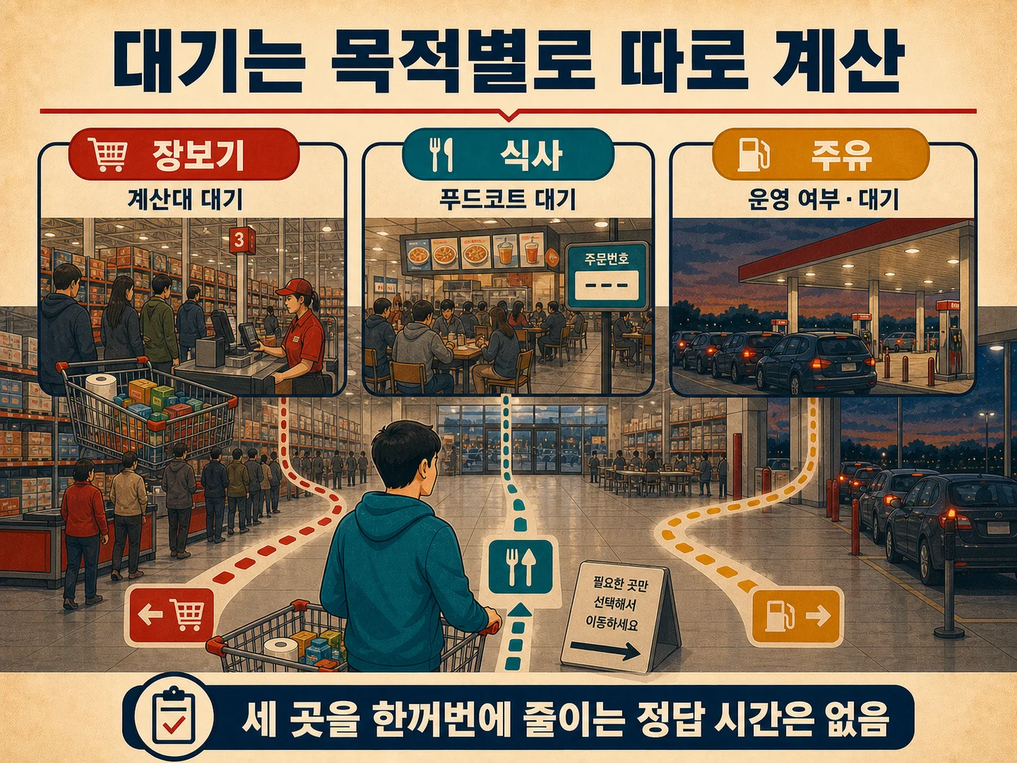 코스트코 푸드코트·주유소 대기와 매장 방문 시간 구분