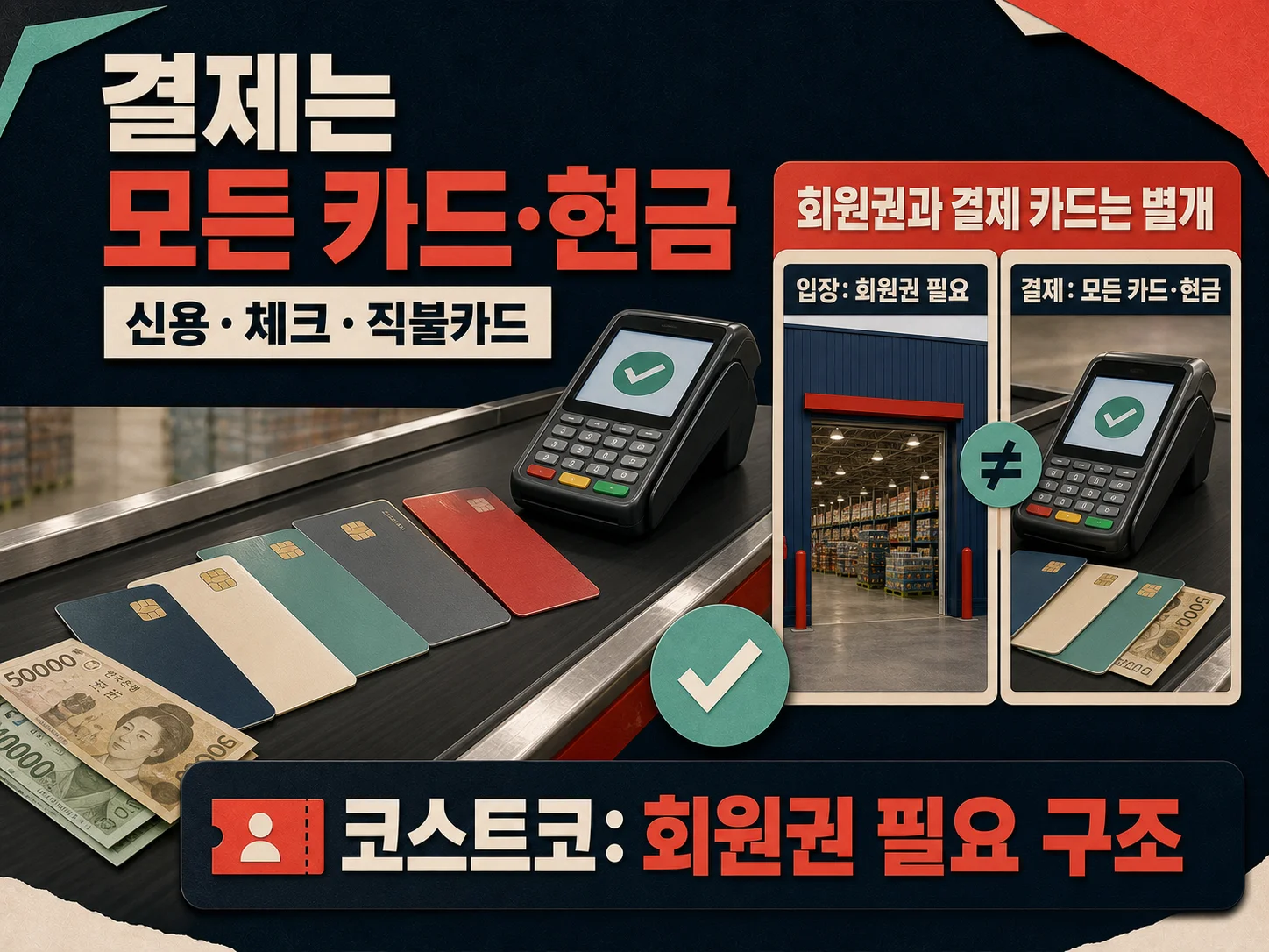 트레이더스 모든 카드와 현금 결제 및 코스트코 비교 조건 안내.