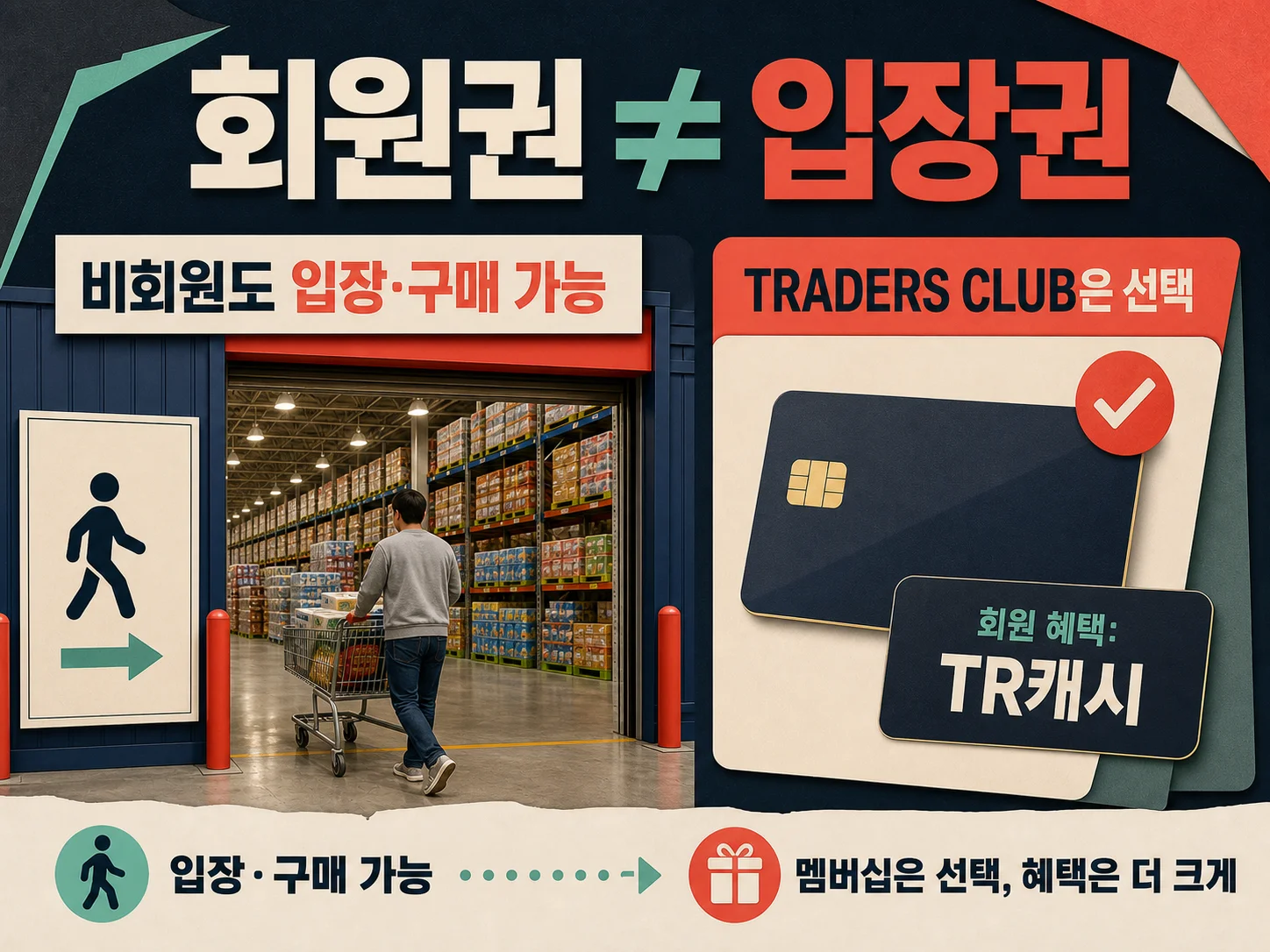 트레이더스 회원권 없이 입장하고 일반 결제하는 이용 조건 안내.