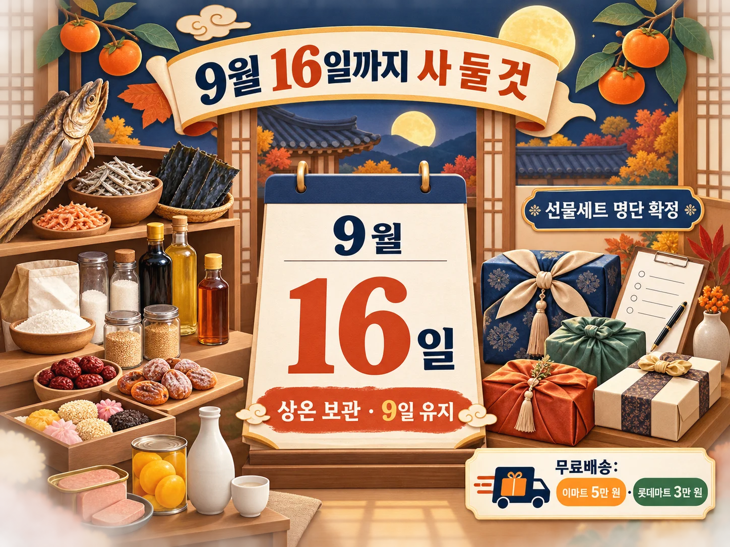추석 사전예약 마감일 전에 사 둘 상온 품목 체크리스트