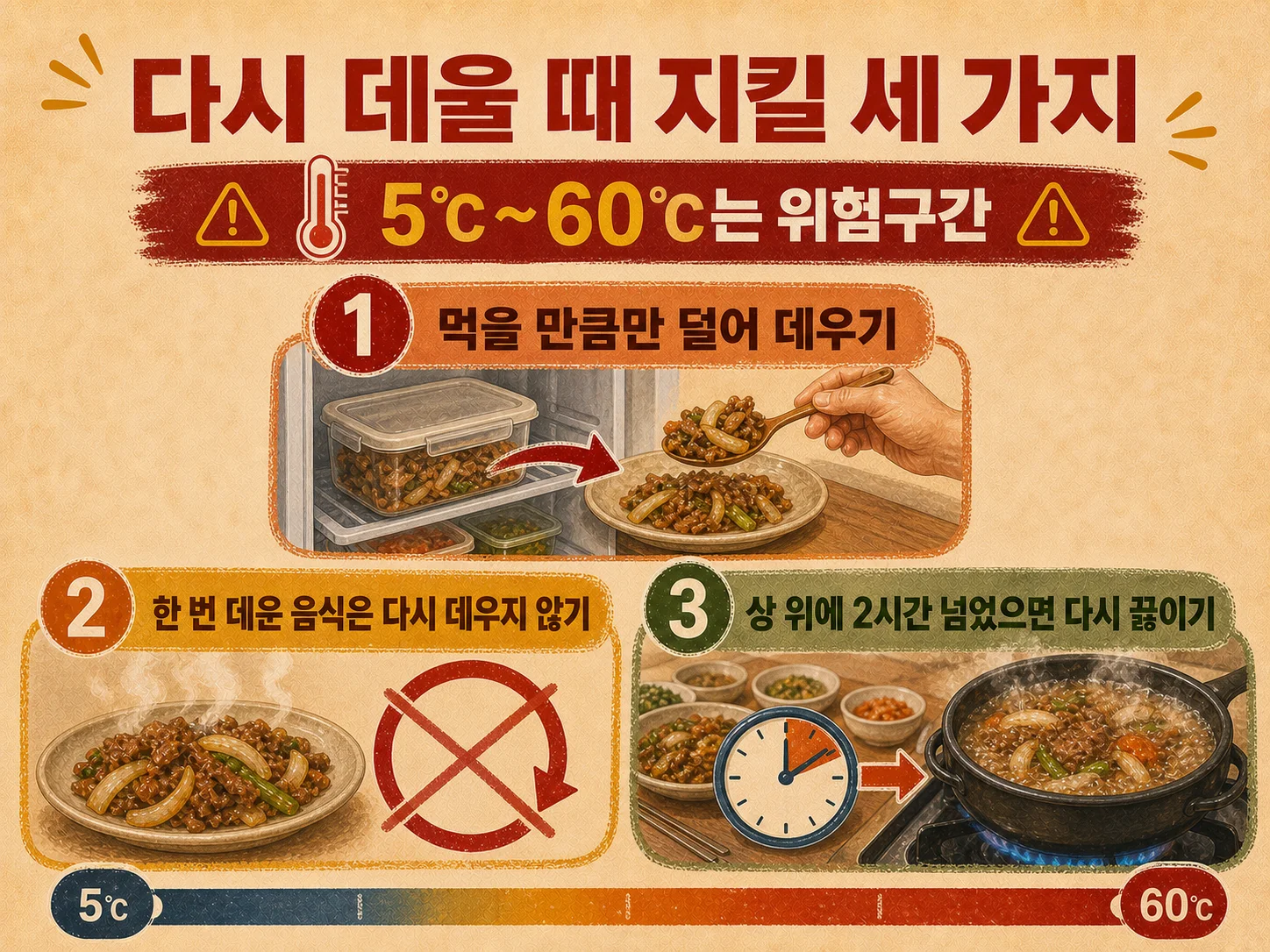 명절 음식 재가열 시 지켜야 할 온도 안전 수칙